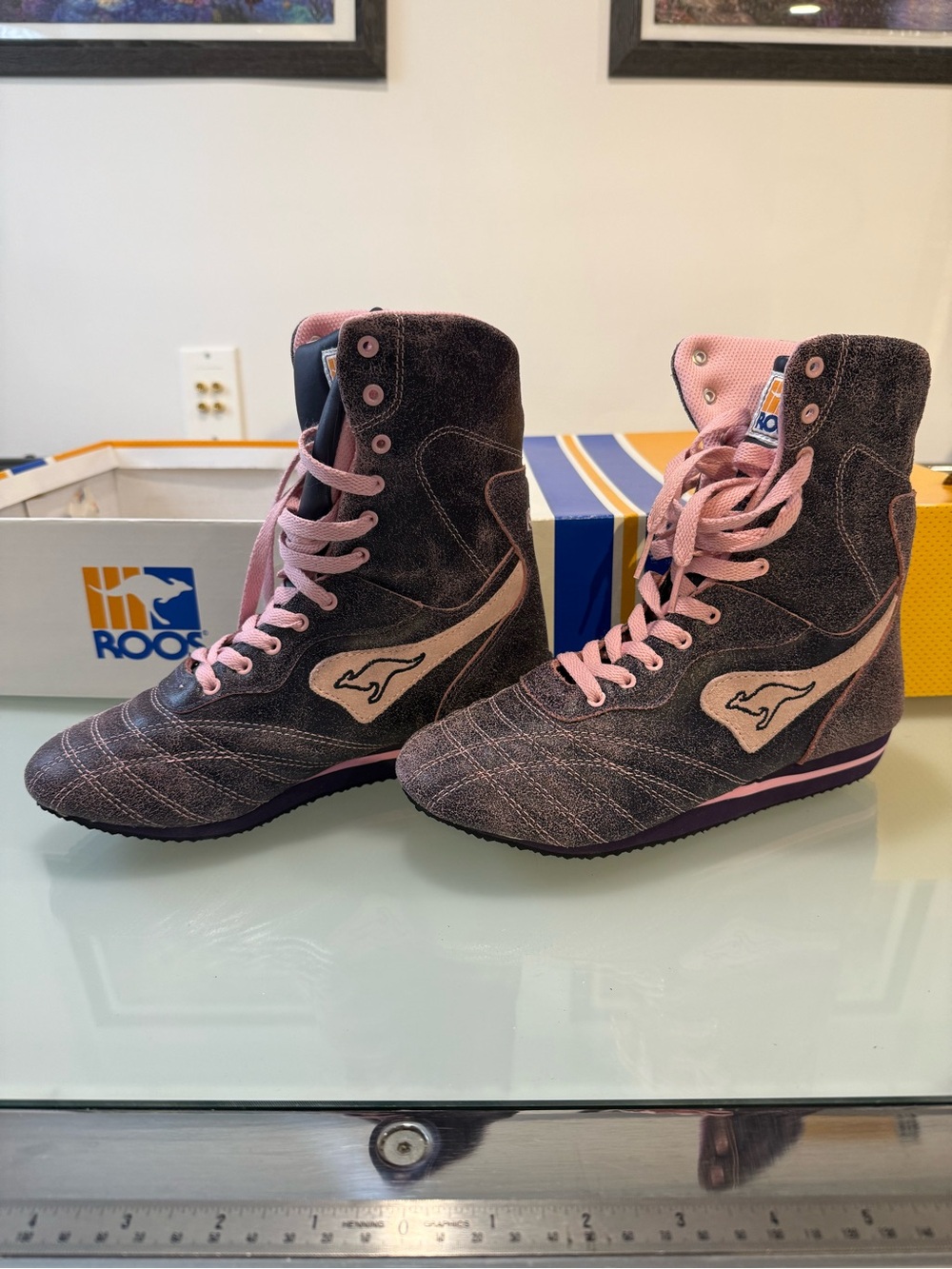 Vintage KangaROOS Mambo Jazz Dist High Top Boots Sneakers Purple Pink Women 7.5